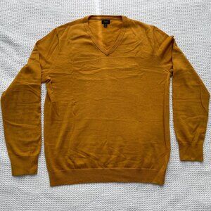 J Crew V-neck Gold Merino Sweater - L Tall